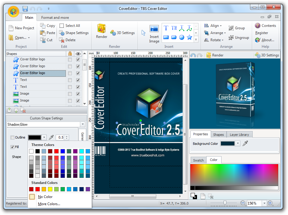 TBS Cover Editor True BoxShot Software for Virtual 3D